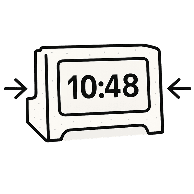 Illustration of a clock, highlighting the always-on prayer times display of Prayr