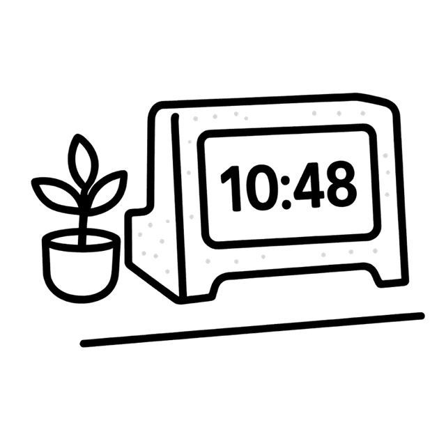 Prayr prayer clock on a desk, blending with home decor